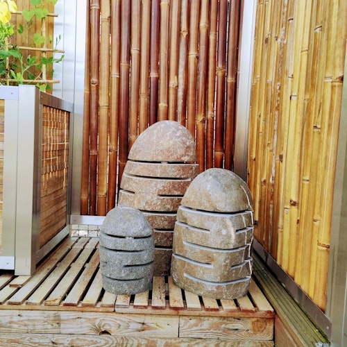 BambusBASIS Steinlampe - handgefertigt