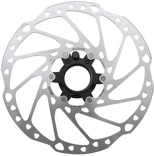 Shimano Bremsscheibe RT-EM600 203 mm silber mit Außenverzahnung, für STEPS Geschwindigkeitssensor