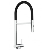 Wasserhahn Vorfenster Küchenarmatur, Umklappbar 4,5 CM, mit 360° schwenkbarem Auslauf, abnehmbare 2 strahl Handbrause, Verchromt / Schwarz