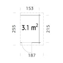 Vorschaubild Palmako Anbauschuppen 3,1 m² - 28 mm