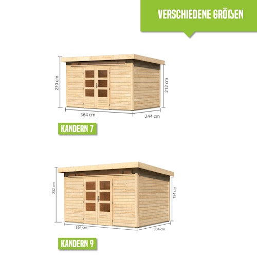 Karibu Woodfeeling Gartenhaus Kandern 1/2/3/6/7/9 - 28 mm