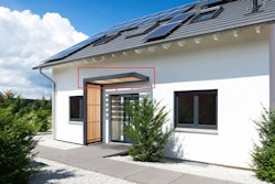 Gutta Rechteckvordach BS Timber 160 inkl. Wasserspeier und Sonderfarbe