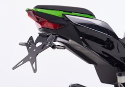 PROTECH X-SHAPE Kennzeichenhalter SET mit Reflektor und Beleuchtung Alu & Stahl Schwarz für KAWASAKI ZX-10R, ZX-10R SE, ZX-10RR