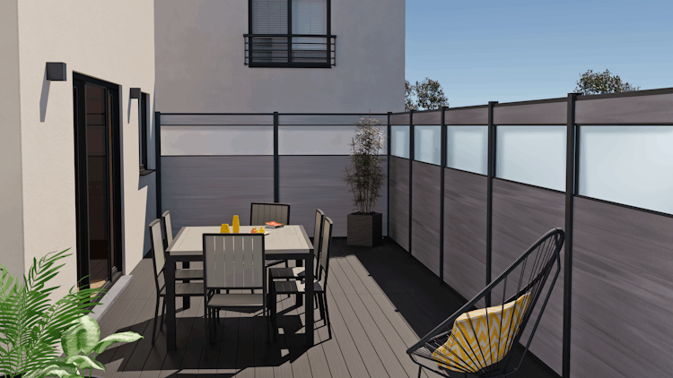 Fiberdeck BOSTON Kollektion CLARITY Milchglas satiniert