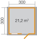 Vorschaubild Weka Gartenhaus Premium28 FT mit Vordach (20 cm) - 28 mm