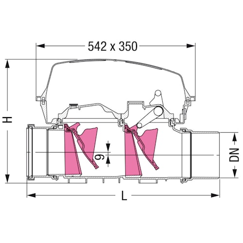 KESSEL 73200.10 - Rückstaudoppelverschluss Staufix SWA DN 200 für freiliegenden Einbau
