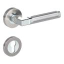 Vorschaubild Griffwerk Türgriff LARONDA Schraubrosette- Chrom/Nickelmatt/Edelstahl - Auslaufartikel