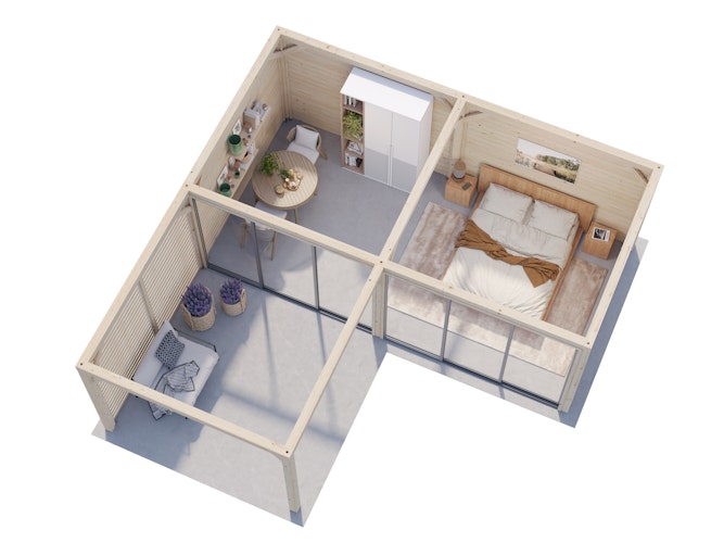 Palmako Pavillon Bianca 24,9 m² Set 513 Slide Plus mit Isolierglas-Schiebetüren