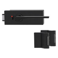 Griffwerk PURISTO S -Graphitschwarz Ganzglastürbeschlagset -3-teiliger Bandsatz -mit Griff DESM LEAF LIGHT -GSC -smart2lock
