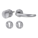 Vorschaubild Griffwerk ULMER GRIFF PROF | DESIGN MANUFAKTUR  FS Panik Edelstahl matt -Rosettengarnitur -Schraubt. Knopf R2 -WR -Stift 9mm -TS 38-50mm
