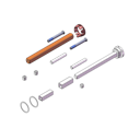 Vorschaubild Griffwerk Set für LUCIA/LORITA/CRYSTAL/TRI PIATTA S -WC -EM H.St. 8x120, M4x65, PIN 63mm, WC-S. 90mm, TS 70-75