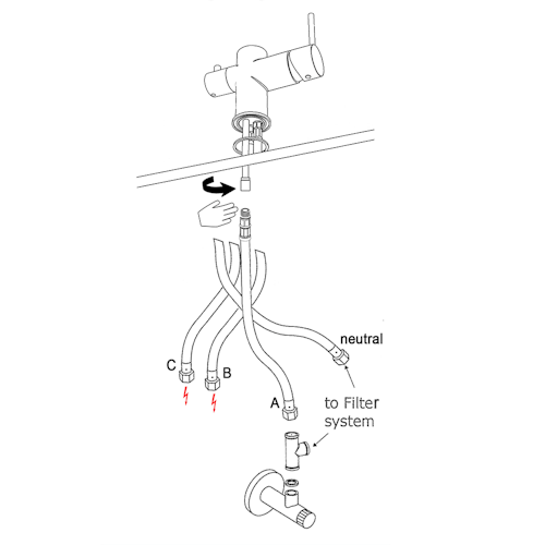 NIEDERDRUCK 3 Wege Wasserhahn Küchenarmatur, FC, mit 360° schwenkbarem Auslauf, abnehmbare 2 strahl Handbrause, Verchromt / Schwarz