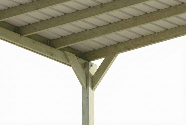 Skan Holz Carport Friesland 320x708 cm mit Abstellraum Set B