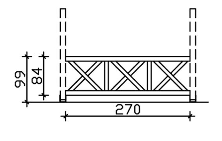 Skan Holz Andreaskreuz-Brüstung für Terrassenüberdachung Leimholz