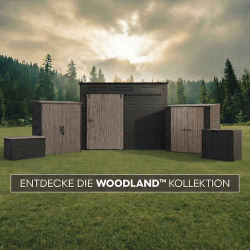 Suncast Kunststoff-Gerätehaus Modernist mit Schiebetür – stahlverstärkt