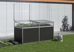 KGT Frühbeet Aufsatz für Aluminium Hochbeet 210 Profile pressblank (B2,05 x T0,91 x H0,77 m - 1185 l)