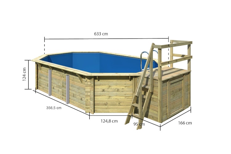 Karibu Pool Modell 4 Classic A/B/C/D 610 x 400 cm - kesseldruckimprägniert