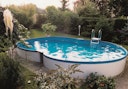 Vorschaubild myPOOL Swimming Pool Poolset Premium Achtform mit Sandfilteranlage - weiß