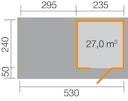 Vorschaubild Weka Gartenhaus Designhaus wekaLine 172 B mit Anbau (295 cm)