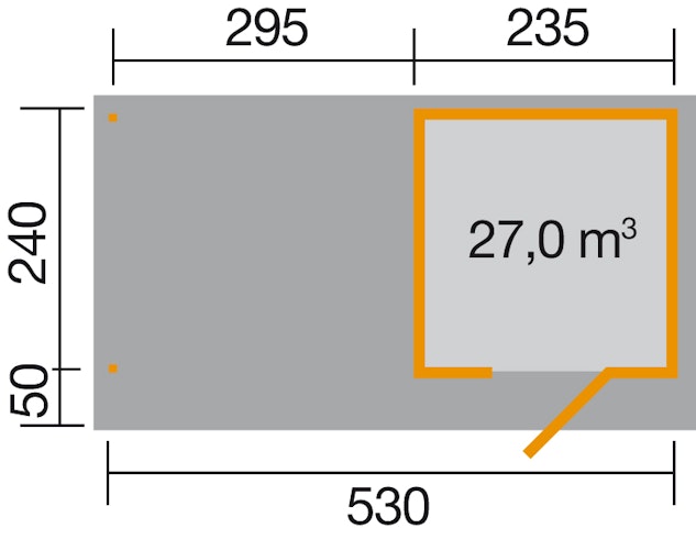 Weka Gartenhaus Designhaus wekaLine 172 B mit Anbau (295 cm)