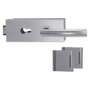 Vorschaubild Griffwerk PURISTO S -Edelstahl matt Ganzglastürbeschlagset -3-teiliger Bandsatz -mit Griff LORITA Klippt. -EM -PZ