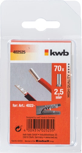 kwb 70 Aderendhülsen 2,50 qmm SB 402525