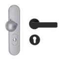 Vorschaubild Griffwerk TITANO Kombi SB_882 ES1 (S2) -Edelstahl matt Kombi-Schutzbeschlag -Knopf/Drücker -mit Griff DESM MINIMAL MODERN -GSC-rund-R -ZA,72mm -TS 38-50