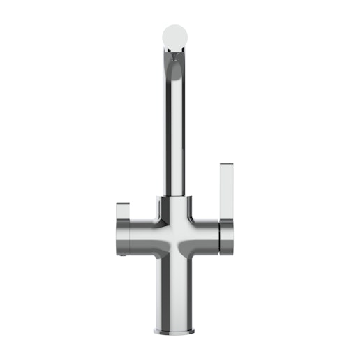 NIEDERDRUCK 3 Wege Wasserhahn Küchenarmatur, FC, mit 360° schwenkbarem L-Auslauf, Verchromt