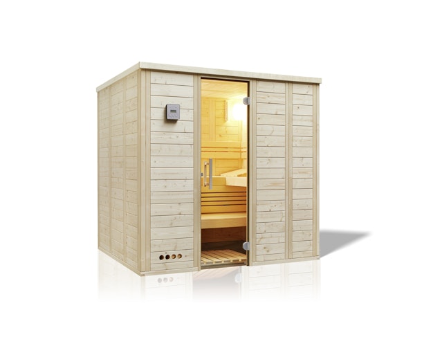 Infraworld Sauna Urban - 40 mm Massivholzsauna inkl. 5-teiligem gratis Zubehörset