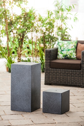 Heissner Gartenbrunnen-Sockel "Tower", black color, 39x39x68cm (016612-03)