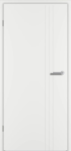 Prüm Zimmertürblatt ROYAL mit 3 senkrechten Streifen RAL 9016 Weißlack TB RY-443S RS