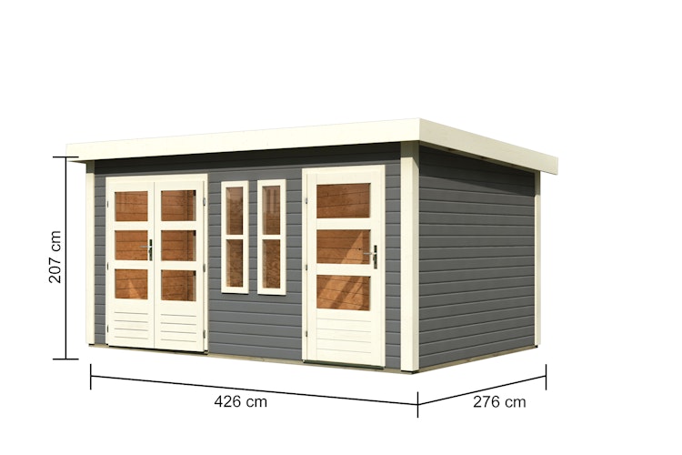 Karibu Woodfeeling Mittelwand-Gartenhaus Schönbuch 2 - 38 mm