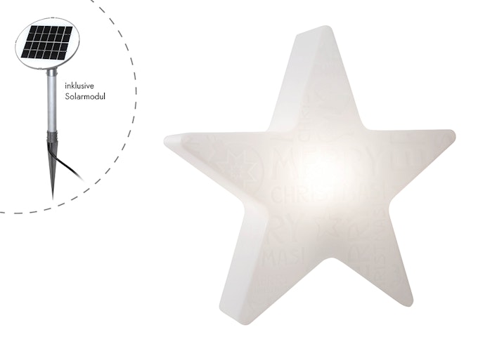 8 seasons design Solar LED-Dekoleuchte Shining Star 'Merry Christmas' Ø 60 cm