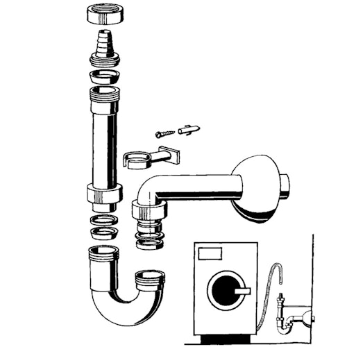 Sanitop Geräte-Geruchverschluss 40 x 20 - 24 mm
