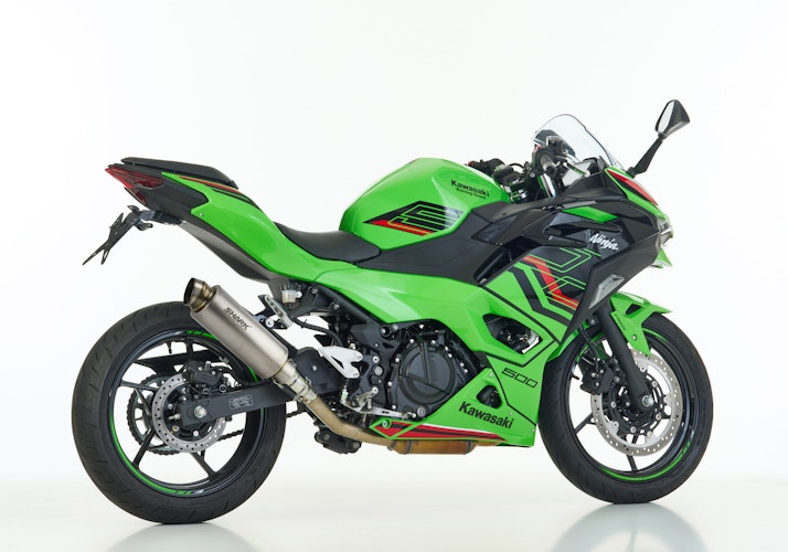 Shark Performance SLIP-ON Titan silber SRC 4 für KAWASAKI Ninja 500 SE,Z500 / SE EURO5+  