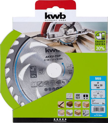 kwb Akku Top Sägebl HM Mit-Dü 190x30 Z30 586954