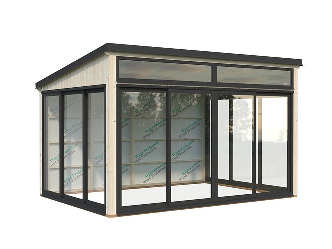 Palmako Glashaus Saga 11,6 m² Slide (Wintergartenanbau inkl. Rückwand)