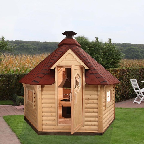 Wolff Finnhaus Grillkota 9 de luxe inkl. Grillanlage (B)