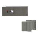 Vorschaubild Griffwerk PURISTO S -Kaschmirgrau Ganzglastürbeschlagset -3-teiliger Bandsatz -ohne Griff mit Magnetfalle -smart2lock