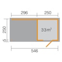 Vorschaubild Weka Designhaus 413 B 45 mm inkl. 300 cm Anbau