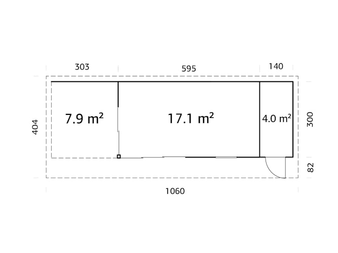 Palmako Gartenhaus Andrea 21,1 + 7,9 m² Slide - 44 mm