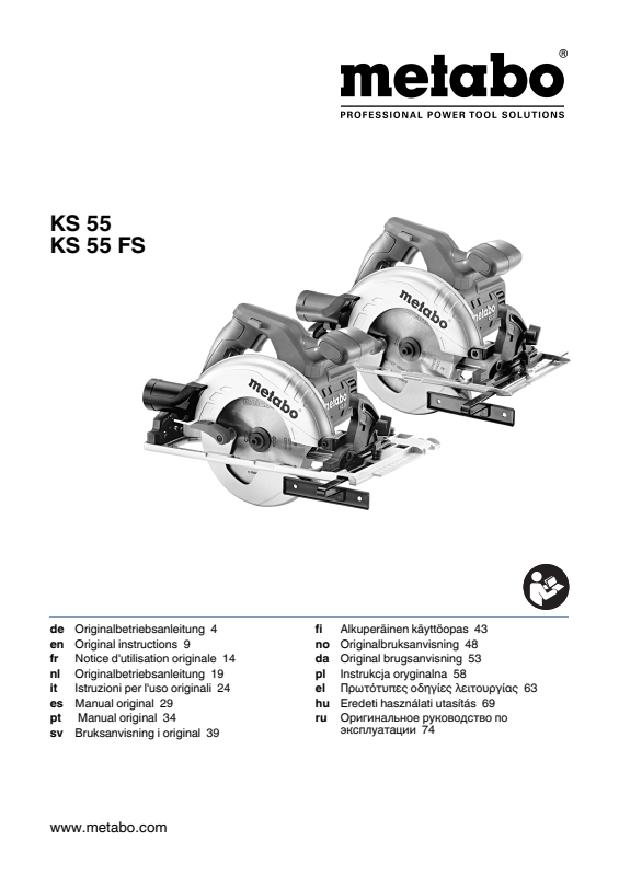 Bedienungsanleitung fÃ¼r Metabo HandkreissÃ¤ge KS 55