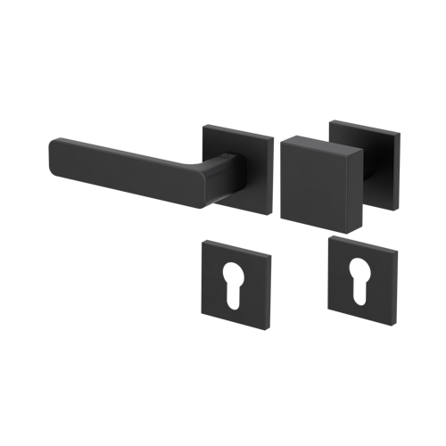 Griffwerk Wechselgarnitur VAYA 265 MINIMAL MODERN fast2fix Fast2Fix  Rosetten eckig Knopf SQUARE Graphitschwarz L