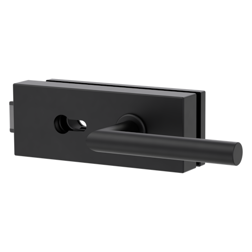 Griffwerk Ganzglasdrehtürbeschlagset FABRICO mit L-Form-Griffpaar in Edelstahl / Graphitschwarz Studio/Office