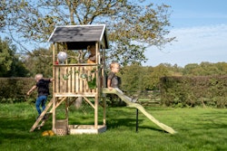 EXIT Panorama 500 Holzspielhaus mit Rutsche & Sandkasten