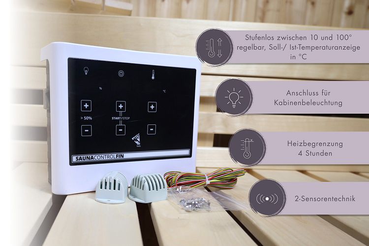 Karibu 9 kW Saunaofen finnisch anthrazit inkl. Steuergerät EASY schwarz - Sparset