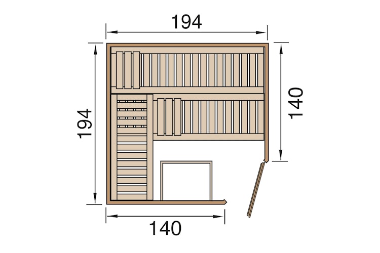 Weka Elementsauna Varberg 3 Familiensauna - 68 mm