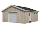 Vorschaubild Palmako Nordic+ Gartenhaus/Garage Andre mit Sektionaltor - 28,5 m² - 160 mm