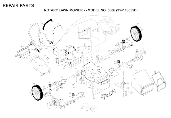 Husqvarna Rasenmäher gelegentliche Nutzung 560 H, 954140055D, 1999-04