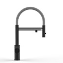 Vorschaubild Kurzversion 47 cm - 5 Wege Wasserhahn Küchenarmatur, Edelstahl Massiv mit 360° schwenkbarem Auslauf, abnehmbare 2 strahl Handbrause, PVD Schwarz Matt / Grau